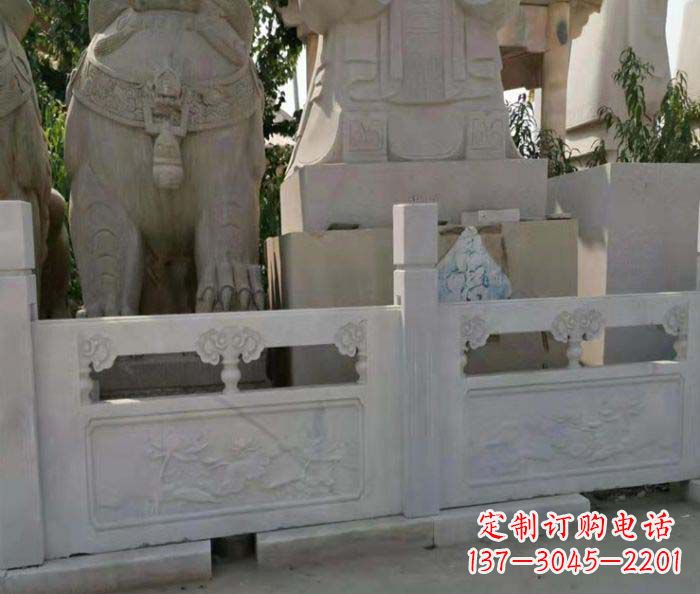 佛山寺庙景观汉白玉石浮雕栏板
