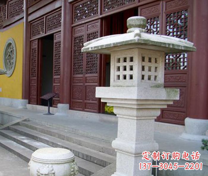 佛山寺庙景观镂空石灯石雕