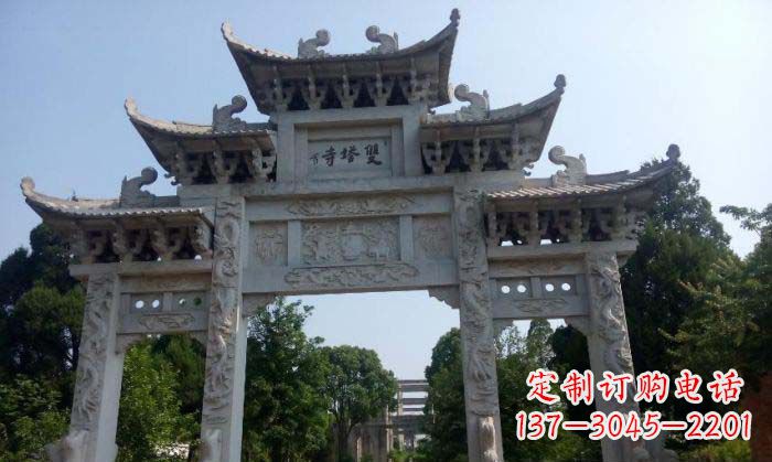 佛山寺庙三门五楼石牌坊