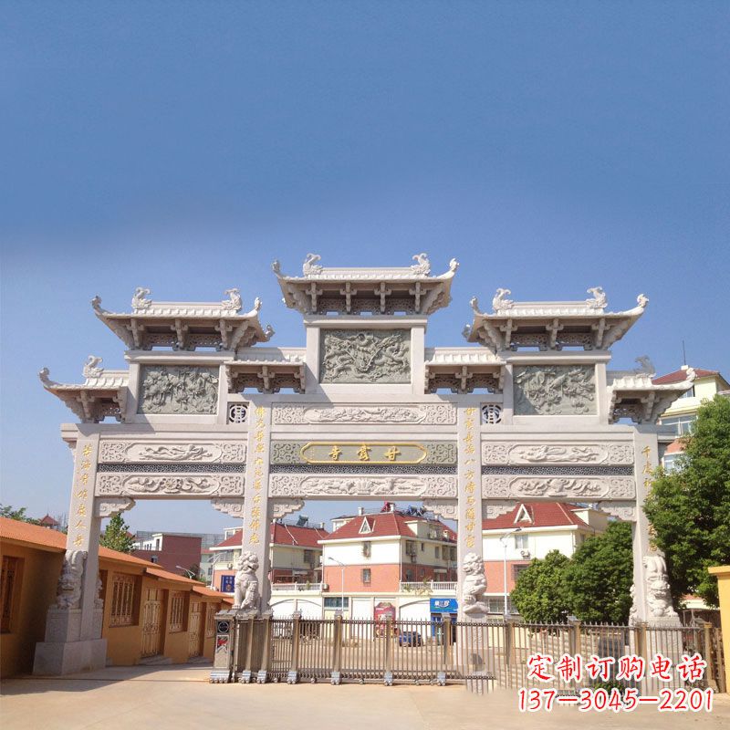 佛山寺院大门石雕牌楼