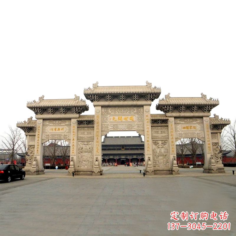 佛山寺院景区石雕牌坊