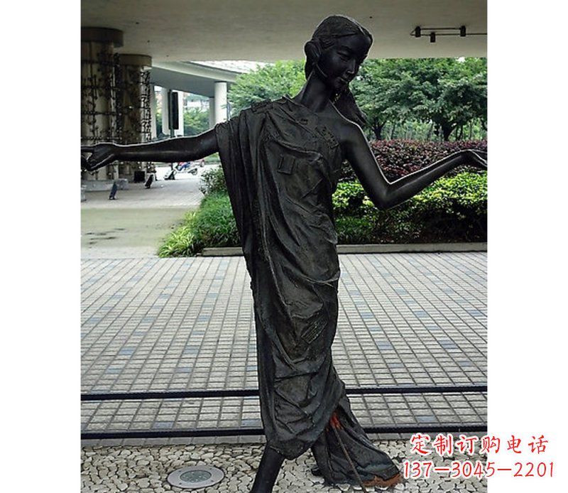 佛山跳舞的女孩街边景观铜雕
