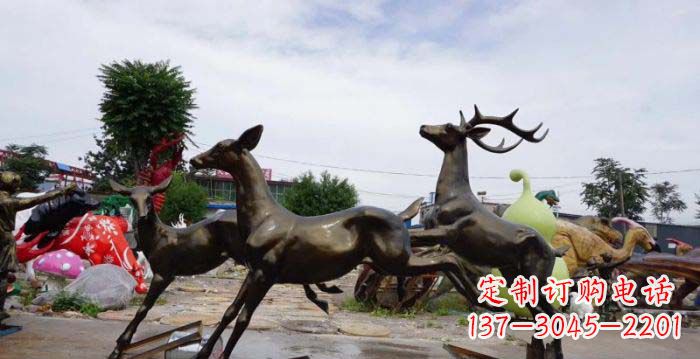 佛山跳跃的小鹿铜雕