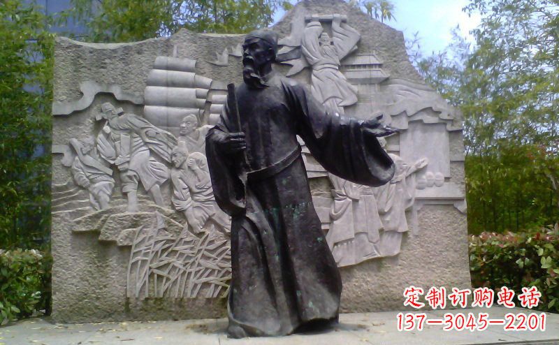 佛山铜雕古代名人雕塑