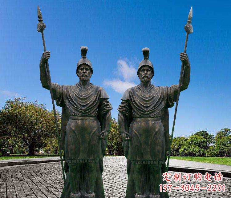 佛山铜雕古罗马战士人物