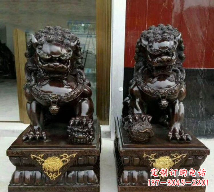 佛山铜雕故宫狮子
