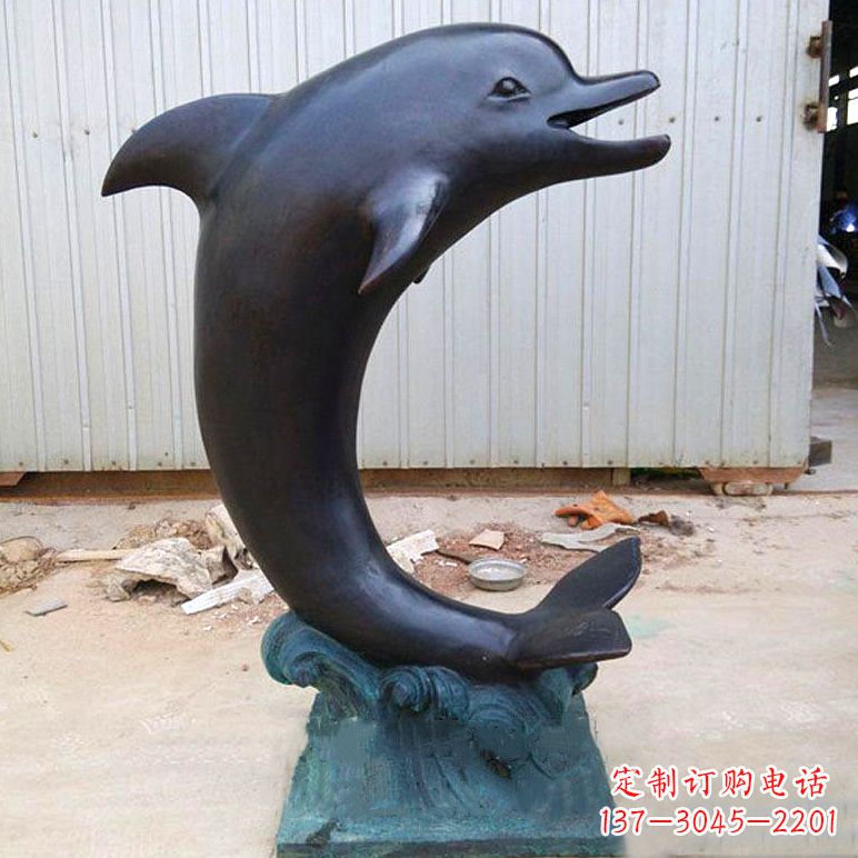 佛山铜雕海豚雕塑