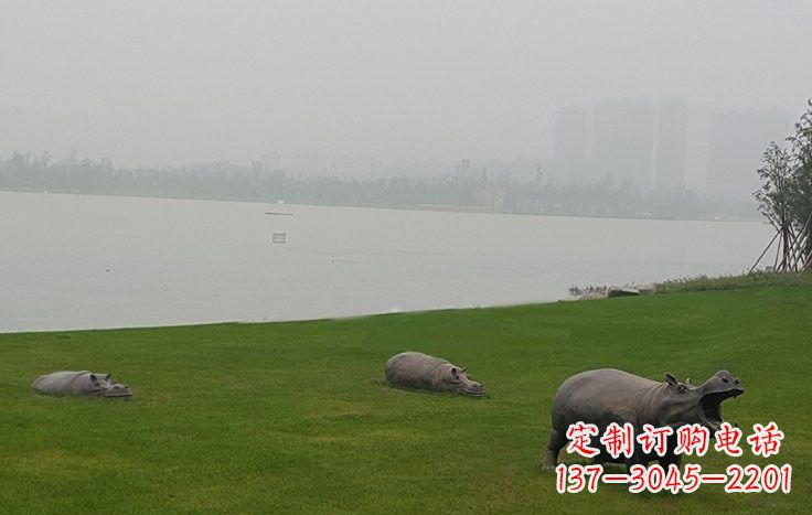佛山铜雕河马公园动物雕塑