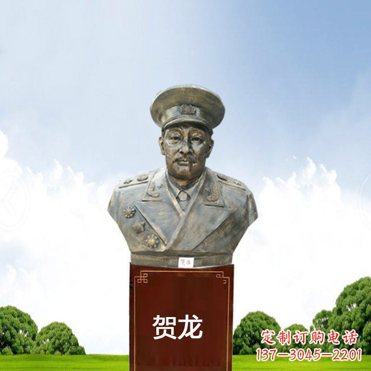 佛山铜雕贺龙头像
