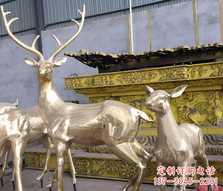 佛山铜雕户外动物小鹿雕塑