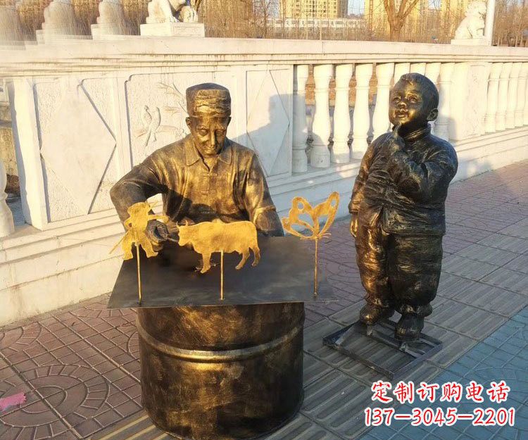 佛山铜雕画糖人的人物