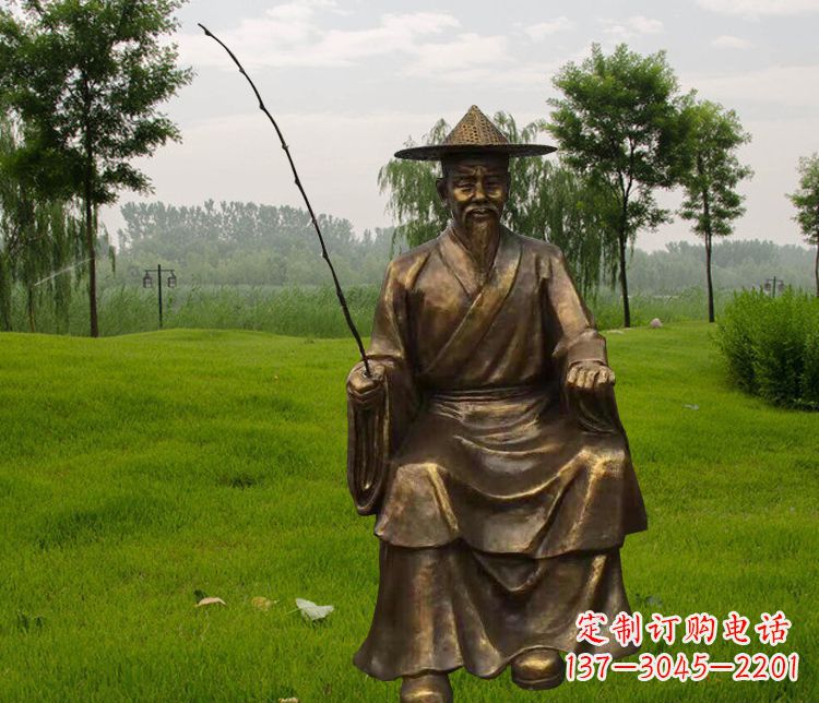 佛山铜雕姜太公钓鱼