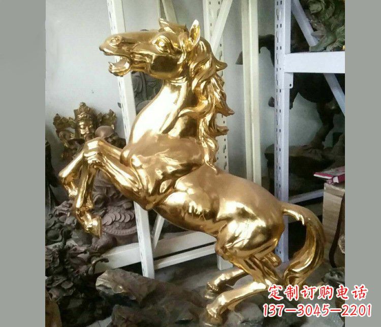 佛山铜雕商场招财动物马雕塑 (2)