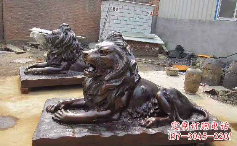 佛山铜雕狮子户外摆件镇宅动物雕塑