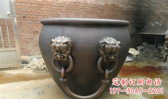 佛山铜雕水缸寺庙景观雕塑_2