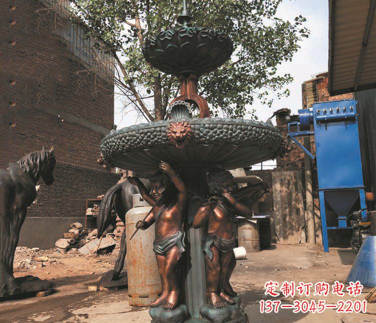 佛山铜雕西方人物喷泉景观雕塑