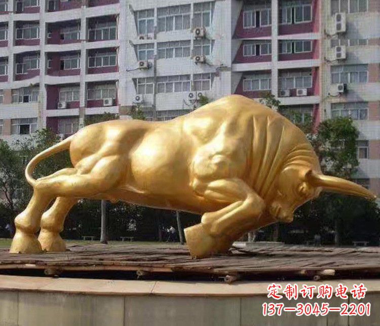 佛山铜雕小区动物牛摆件 (3)