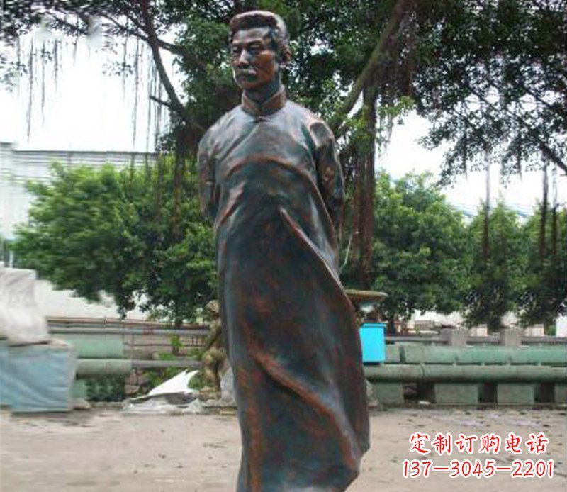 佛山铜雕校园鲁迅人物雕像摆件