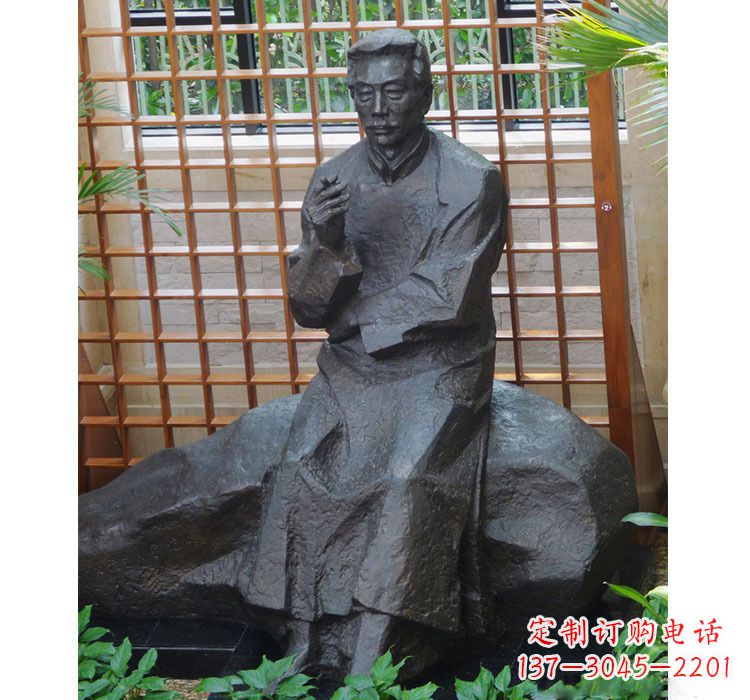 佛山铜雕校园名人鲁迅
