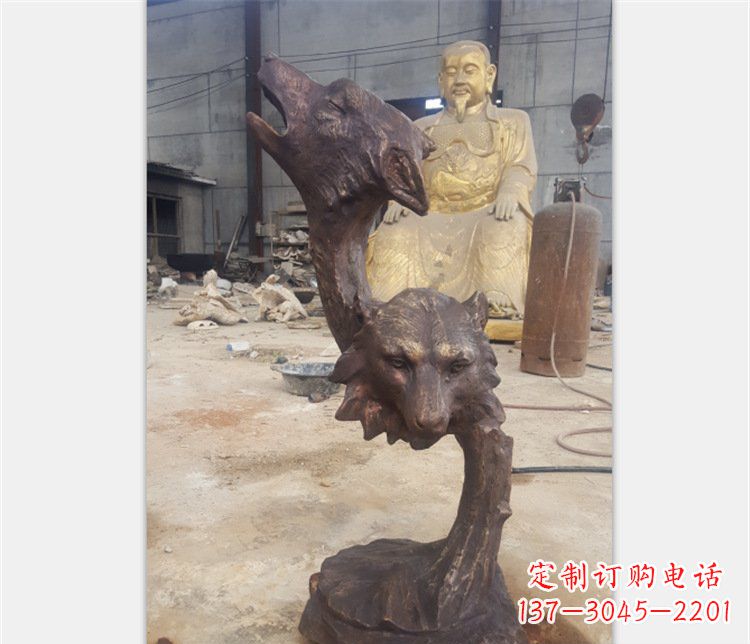 佛山铜雕园林金钱豹动物雕塑