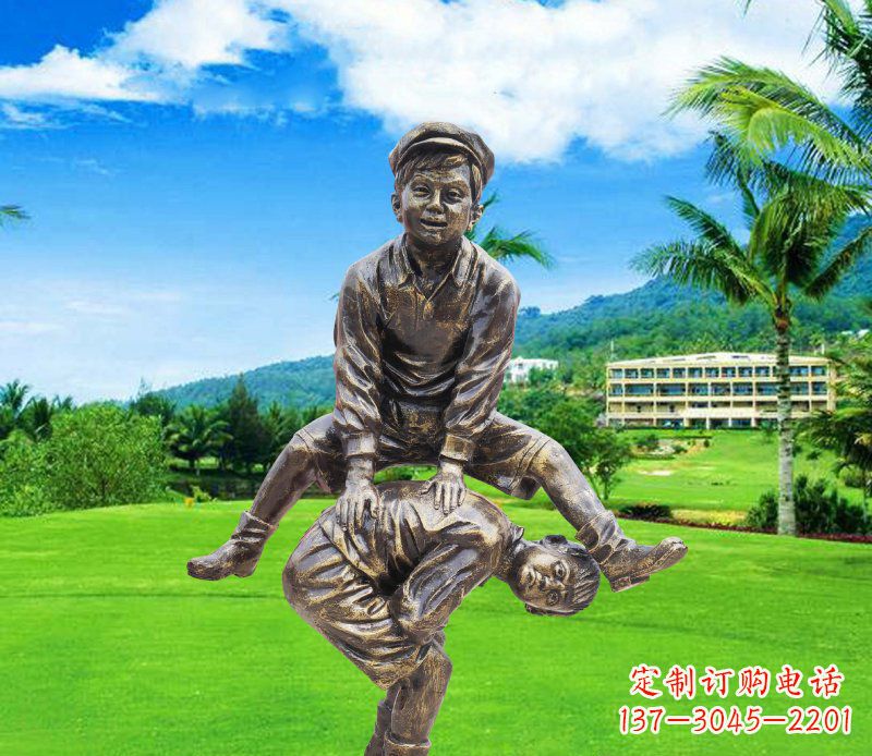 佛山铜雕园林玩游戏儿童雕塑