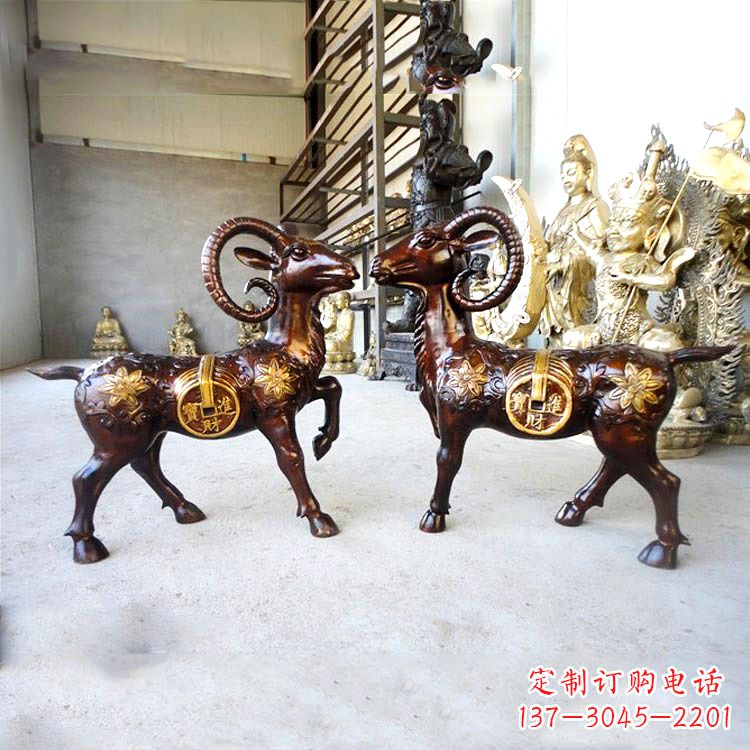 佛山铜雕招财山羊