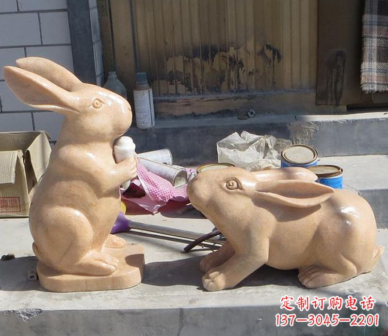 佛山兔子石雕公园动物摆件