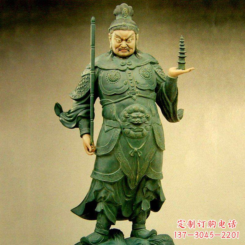 佛山托塔天王彩绘雕塑