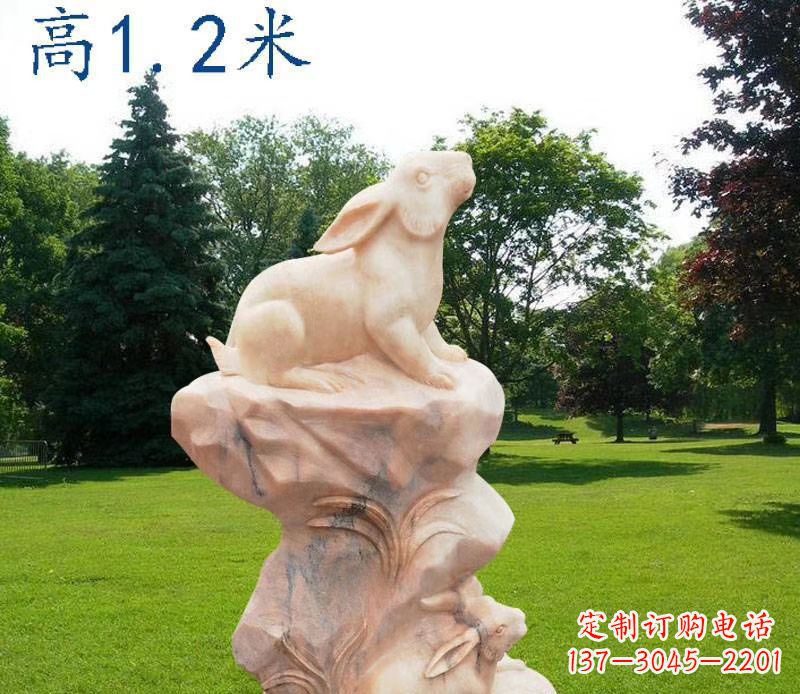 佛山晚霞红12生肖动物石雕