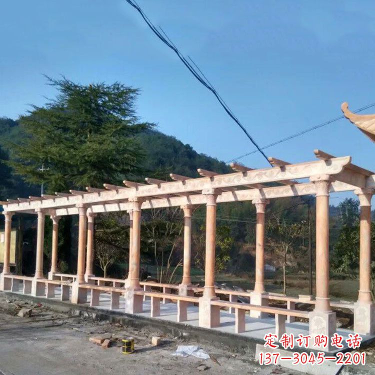 佛山晚霞红花架长廊