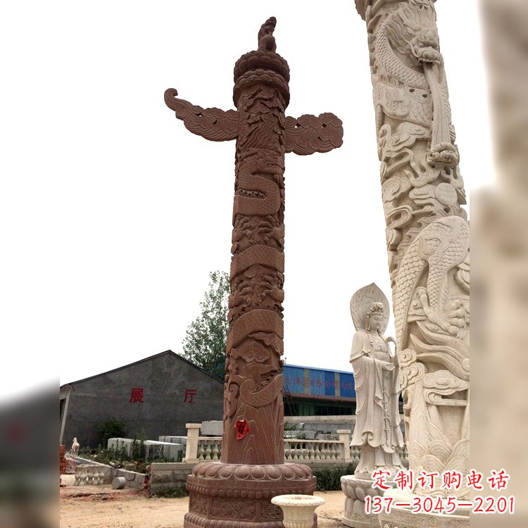佛山晚霞红华表石柱
