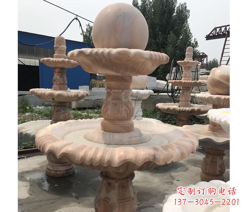 佛山晚霞红景观风水球雕塑