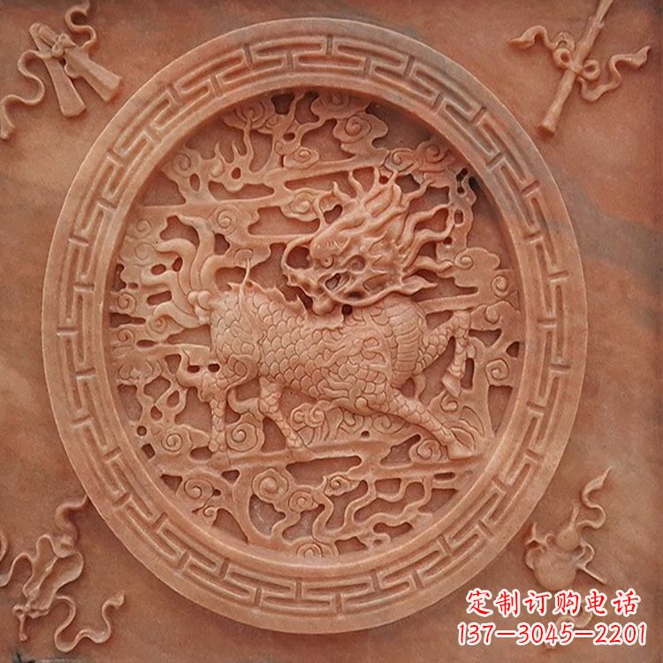 佛山晚霞红麒麟建筑装饰壁画