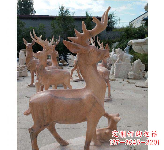 佛山晚霞红驯鹿动物公园石雕