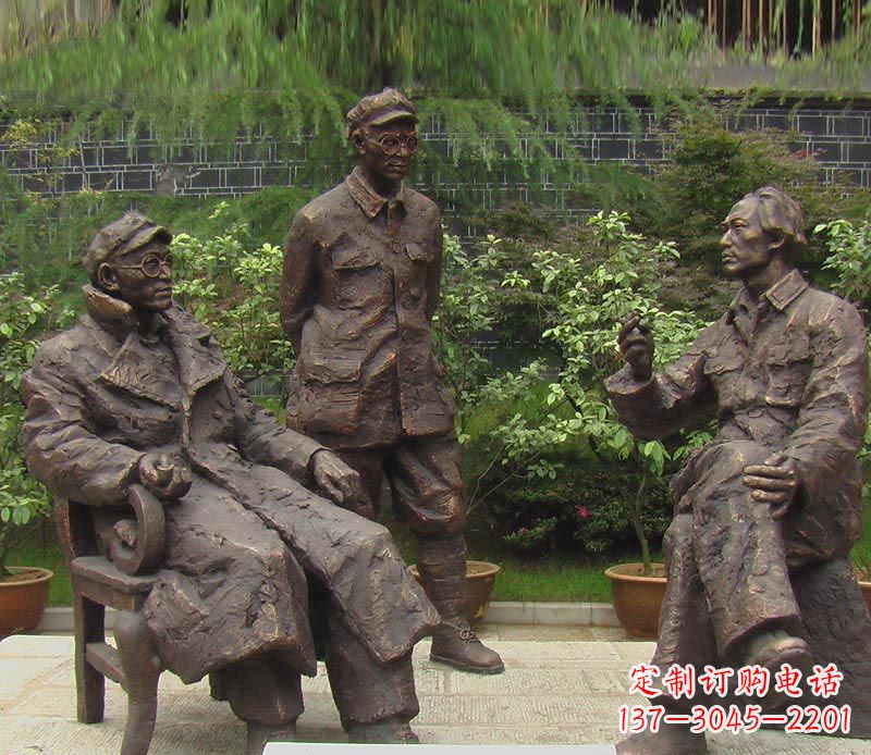 佛山伟人毛泽东刘伯承铜雕