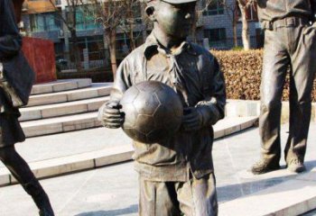 佛山展示小学生活力的足球少年雕塑