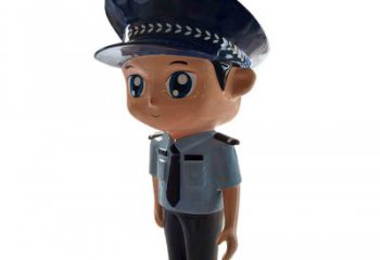 佛山全新警察玻璃钢卡通雕塑