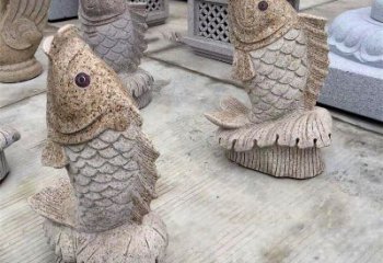 佛山花岗岩石雕-鲤鱼雕塑