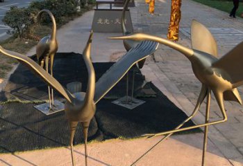 佛山上海不锈钢动物鹤雕塑，精美绝伦