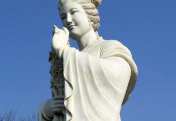佛山十二花神之三月桃花息夫人汉白玉精美美女雕像