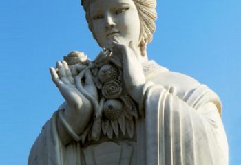 佛山石榴之美——十二花神之五月石榴李氏汉白玉古代美女雕像