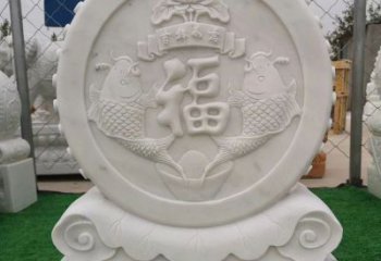 佛山装饰福字图案的雕塑石门墩