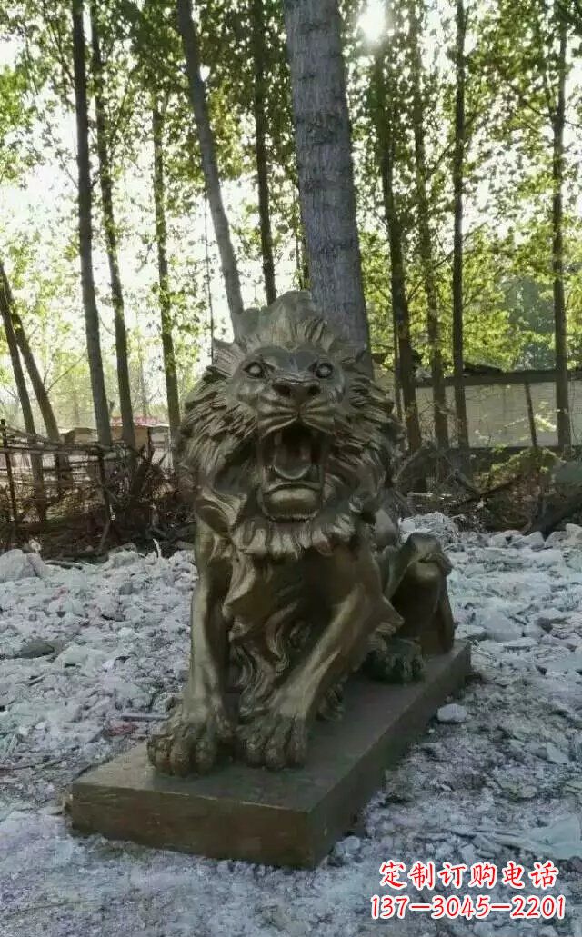 佛山卧着的西洋狮子铜雕 (2)