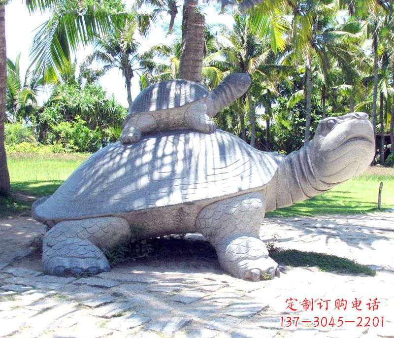 佛山乌龟母子石雕