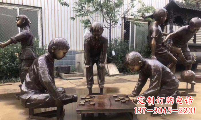 佛山下象棋儿童铜雕 (2)