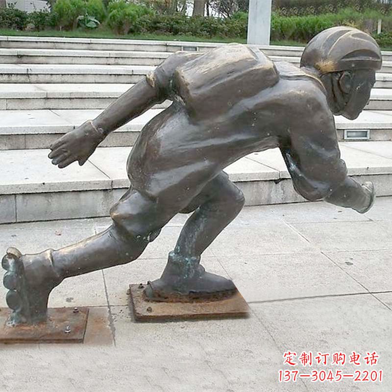 佛山小孩滑旱冰广场人物运动雕塑