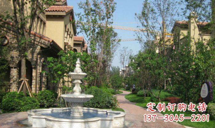 佛山小区景观大理石喷泉石雕 (5)