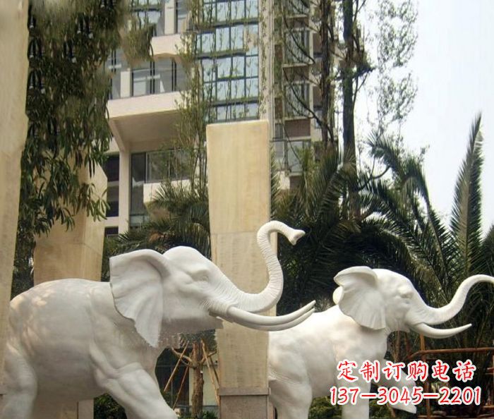 佛山小区景观汉白玉大象石雕
