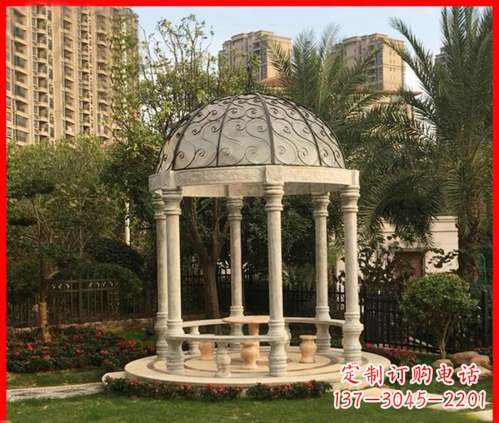佛山小区欧式圆顶凉亭石雕 (2)