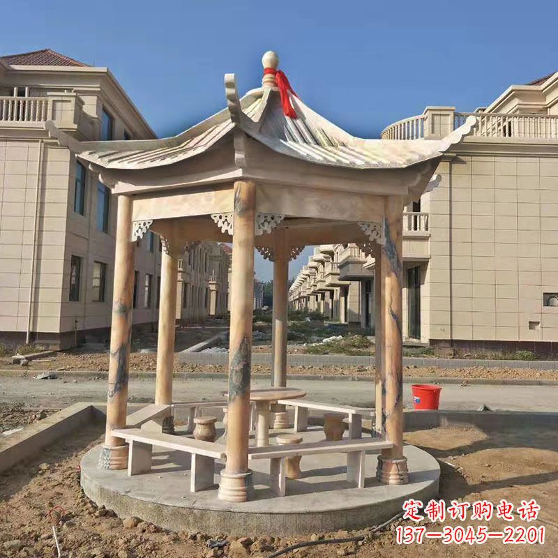 佛山小区庭院石雕凉亭